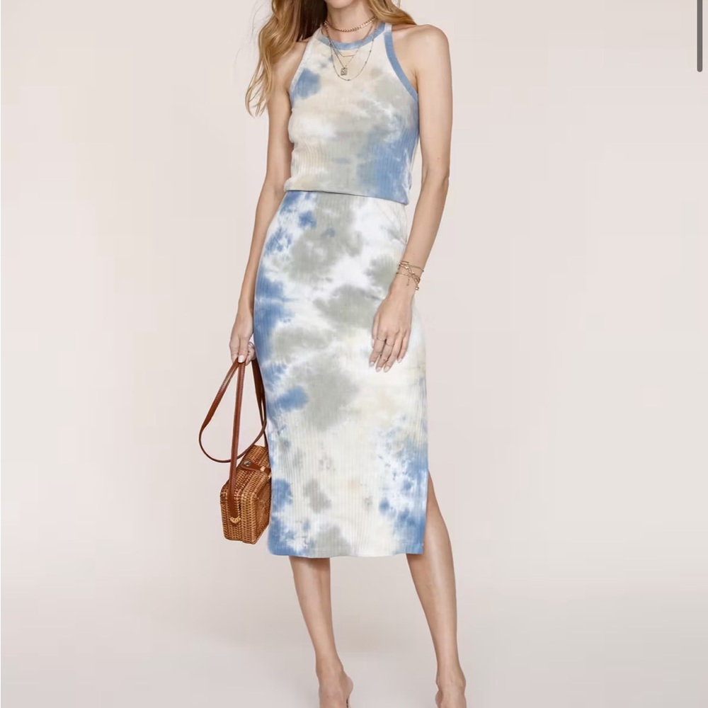 NWT Heartloom Blair tie dye side slit ribbed skirt & top size M